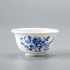 Xícara de Porcelana Branca para Chá Kung Fu, Xícara Pessoal para Degustação de Chá, Tigela de Chá, Xícara Individual de Cerâmica Pintada à Mão Azul e Branca para Mestre, Xícara de Vidro para Pu'Er