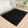 Tapete de lã de seda estilo ins nórdico tapete de cabeceira de quarto tapete de pelúcia longa cobertura total tapete de sala de estar tie-dye cor sólida tapete de pé