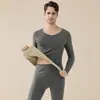 Nuevo traje de ropa interior para hombre gris, superficie AB, camiseta interior sin costuras, cálido