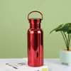 Garrafa de Água Esportiva de Boca Larga Americana com Revestimento UV Personalizada de Fábrica Copo Térmico de Boca Larga Americana Cor Ouro Rosa Copo de Água Europeu para Ciclismo
