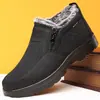 Zapatos de Tela de Invierno de Tamaño Grande Transfronterizos Zapatos de Algodón para Hombre Forrados de Felpa Engrosados Cálidos Zapatos para Padre de Mediana Edad y Ancianos Impermeables y Antideslizantes