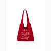 Bolsa de Lona Coreana de Grande Capacidade com Duas Camadas 2025 Nova Bolsa de Ombro Tote com Letras de Nicho Bolsa Versátil para o Dia a Dia Compras