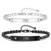 Pulseras Cuadradas Geométricas para Pareja de Comercio Exterior Transfronterizo, Modernas y a la Moda, Estilo Simple y Casual, Joyería Ajustable para Regalo