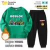 Ropa Roblox Sudadera para Niños Traje de Primavera y Otoño Niños Dibujos Animados Top Holgado Pantalón Deportivo Conjunto de Dos Piezas