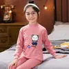 Conjunto de Ropa Interior Térmica de Algodón para Otoño para Niños y Niñas, Suéter de Algodón de Capa Base de Cuello Medio, Pijama de Invierno para Niñitas