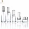 Em estoque frascos cônicos de 30ml-120ml, frascos de vidro para loção, potes de creme de 50g, materiais de embalagem cosmética, frascos dosadores