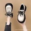 Mocasines Calientes para Mujer 2024 Primavera y Otoño Nuevo Estilo Académico Retro Británico Calle Frita Versátiles Plataforma Zapatos Pequeños de Cuero