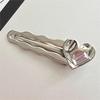Doce Cool Girl estilo metal rosa amor grande strass duckbill clipe brilhante prata doce onda lateral clipe liga hairpin