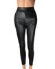 2026 Aliexpress Leggings Patchwork de Couro Sintético Estilo Europeu e Americano Transfronteiriço, 4 Cores, Calças Nove Pontos Emagrecedoras e Modeladoras de Pernas, Calças de Couro Sintético