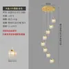 Lustre Moderno Minimalista para Escada, Lustre de Luxo Dourado de Cristal em Espiral Duplex, Atacado de Fábrica
