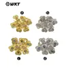 MR038 Anel Aberto Diário para Meninas com Design de Flor Ma Ying Dan Vibrante Conjunto Dourado e Prateado com Pequenos Zircônias Coloridos