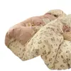 Conjunto de cama ins, de quatro peças, algodão puro, adequado para dormir sem roupas, inclui lençol com elástico e capa de edredom, algodão macio como nuvem, conjunto de três peças para dormitórios estudantis, adequado para beliches