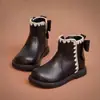 Botas para Niña 2026 Nuevas Otoño Invierno Botas de Cuero para Niños Botines para Bebé Niña Botas de Princesa con Segunda Capa de Algodón Plus Velvet Botas Martin