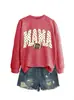 Amazon eBay site independente casual e confortável feminino mama poá rugby outono e inverno esportes moletom camisa base