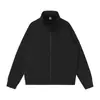 Jaqueta com Zíper para Trabalho de Cor Sólida com Gola Alta para Primavera e Outono, Cardigan Suéter Esportivo Pesado Transfronteiriço para Homens, Personalização