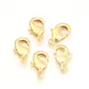 Cierre de Langosta de Cobre Chapado en Oro de 18 Quilates, Broche para Pulsera y Collar de Latón Chapado en Oro que Conserva el Color, Broche de Unión, Accesorios para Joyería Hechos a Mano para Bricolaje