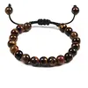 Pulseiras Trançadas Masculinas e Femininas de Contas Pretas 8mm Pedra Vulcânica Personalizada Corrente Azul Corda de Mão para Casal Em Estoque Tendência