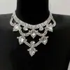 Collar exagerado nuevo transfronterizo europeo y americano collar grande moda lujo collar de pedrería accesorios de diamantes completos collar femenino