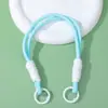 Lanyard colorido simples para celular com fivela dupla, chaveiro pingente em blocos de cor trançado à mão, cordão de poliéster anti-perda, disponível para atacado