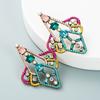 Barroco Retro Creativo Geométrico Aleación con Pedrería Libélula Cometa Aretes para Mujer Personalidad Europea y Americana Celebridad de Internet Joyería para la Oreja