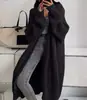 Cardigan de suéter elegante estilo coreano longo acima do joelho para mulheres, nova coleção outono e inverno, casaco de malha grosso casual solto para mulheres