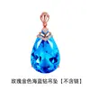 Collar Kalemei Cadena de Clavícula Color Azul Tesoro Cristal Azul Forma de Pera Piedra Natural Grande Colgante de Zafiro Oro Rosa Topacio