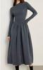Vestido de Tricô Gola Meia-Alta Estilo Francês para Usar por Baixo do Casaco, Roupas Femininas Transfronteiriças, Novo Estilo Outono e Inverno, Vestido Suéter Emagrecedor que Marca a Cintura