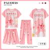 Pijama de Dibujos Animados de Verano Cuatro Piezas Ropa de Casa Seda de Leche Cuello Redondo Infantil Manga Corta Imitación Algodón Sudeste Asiático Transfronterizo