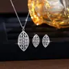 Juego de Joyería de Cobre con Circonita para Mujer, Estilo Árabe Simple de Oriente Medio, Collar y Pendientes, Accesorios para Bodas Nupciales, Venta al por Mayor