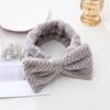 Diadema para Lavado Facial de Venta Caliente, Paquete de Cabello para Mujeres, Diadema de Felpa Linda de Invierno con Lazo, Diadema de Confinamiento, Transfronterizo Europeo y Americano