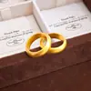 Artesanía tradicional, anillo liso ancho de 6 mm de grosor, oro arenado, anillo fino de extremo cerrado, exquisito regalo para novia