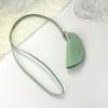 Lugong Color Nuevo de Primavera Estilo Ins Funda para Llaves de Cuero PU Media Luna Llavero Antiperdida Colgante para Cuello Moda Collar Colgante para Cuello
