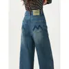 Jeans Vintage de Perna Reta para Mulheres, Tendência Versátil Primavera/Verão 2026 Novo Estilo, Calça Cropped Bordada Solta Petite