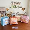 Bolsa Satchel de Dibujos Animados Gruesa para Comida, Bolsa con Aislamiento de Gran Capacidad, Bolsa de Almuerzo para Estudiantes, Bolsa de Picnic de Aspecto Elegante, Bolsa de Hielo