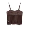 Ropa de Mujer Transfronteriza 2026 Moda Europea y Americana Versátil Simple Ajustado Bordado Patchwork Camisola Superior para Mujer E75337
