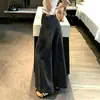 Calça jeans boca de sino larga cinza cimento para mulheres, novo estilo outono 2026, cintura alta, solta, modeladora, plus size, com caimento, calça comprida até o chão