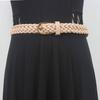 Cinto trançado torcido, calças finas decorativas de verão femininas, cinto plus size, vestido all-match, sem perfuração, cinto marrom alongado