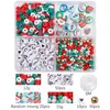 Caja de 4 Compartimentos Set de Accesorios para Árbol de Navidad de Cristal Kit DIY Hecho en Casa Aretes Collares Bordados a Mano Joyería Infantil Paquete de Materiales
