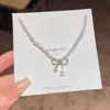 Collar cuadrado pequeño de circón ultrabrillante estilo coreano para mujer, lujo ligero, elegante, cadena para clavícula de acero de titanio de alta gama, venta al por mayor