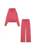 Conjunto de Sudadera Transfronteriza para Mujer Sudadera con Capucha y Cremallera Puños Dobladillo Puños de Pantalón Puños Acanalados Cordón con Cordones Pantalones Largos