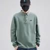 Camisa Polo para Hombre Otoño/Invierno 2026 con Cuello de Solapa, Corte Holgado, Manga Larga, Forro Polar, Nuevo Bordado, Top Casual de Negocios