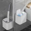 Escova de vaso sanitário descartável de parede sem furos com cabeças de escova substituíveis e dissolvíveis - um item essencial para a limpeza do banheiro, disponível para atacado