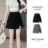 Falda Negra de Talle Alto con Abertura para Mujer Tallas Grandes, Falda de Verano Adelgazante que Cubre el Vientre con Diseño Único