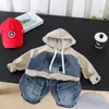Conjunto de Primavera y Otoño para Niños 2026 Nueva Sudadera con Capucha Elegante para Niños con Bolsillos Grandes Conjunto de Dos Piezas Ropa Casual de Otoño para Bebé