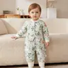 Mameluco para bebé con acolchado de algodón de 40 g, adecuado para bebés, ropa exterior de otoño e invierno, mameluco base de algodón fino Clase A para invierno