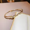 Moda Transfronteriza Europea y Americana Forma de Serpiente de Circonita Pulsera Geométrica Lujo Ligero Sensación de Alta Gama Pulsera Diseño de Nicho Joyería de Mano de Moda para Mujeres