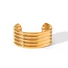 Pulseira de Aço Inoxidável Estilo Ins Europeu e Americano Banhada a Ouro 18K Pulseira Aberta Sem Desbotamento Pulseira de Aço Titânio Pulseira de Alta Qualidade Feminina