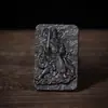 Colgante Adorno de Madera de Azufaifo Golpeada por el Rayo tipo Jade, Amuleto Portátil, Dios de la Riqueza de los Cinco Caminos Zhao Gongming, Dios de la Riqueza Marcial, Amuleto, Encanto Budista