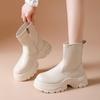 Botas Martin de Suela Gruesa para Mujer 2026 Otoño Nuevo Estilo Adelgazantes Versátiles Nicho Modernas Botas de Media Caña Botines Chelsea de Suela Blanda
