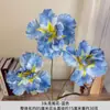 3 Flores de Iris Artificiales, Flores de Seda, Flores Falsas para Decoración de Salón de Bodas, Exhibición de Muebles, Adornos para Sala de Estar, Flores Artificiales para Bodas